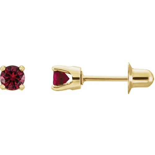 14K Yellow Gold Natural Mozambique Garnet Earrings