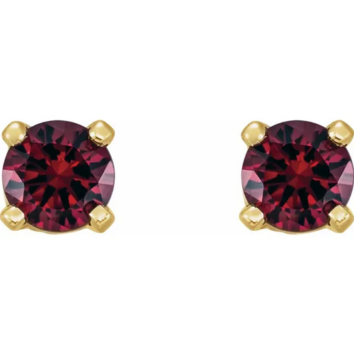 14K Yellow Gold Natural Mozambique Garnet Earrings