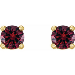 14K Yellow Gold Natural Mozambique Garnet Earrings