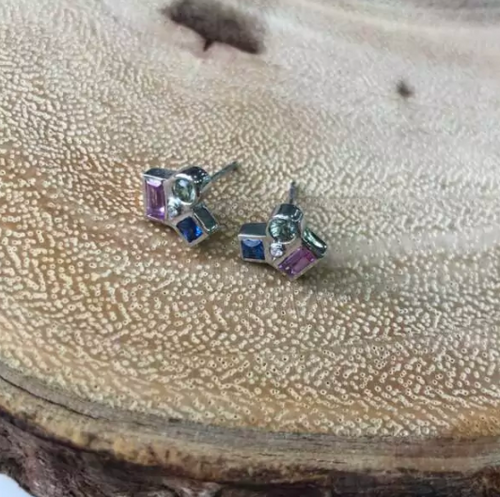 Prismic Earrings Sapphire Radiance in Sterling Silver