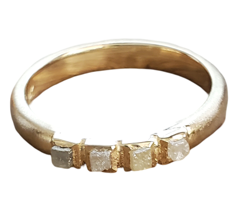 14k Gold 7 mm Stardust Band Matte Textured Ring