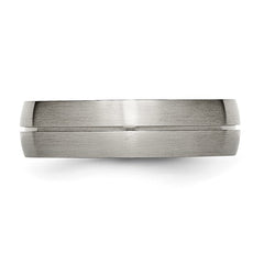Titanium Satin Grooved 6mm Wedding Band