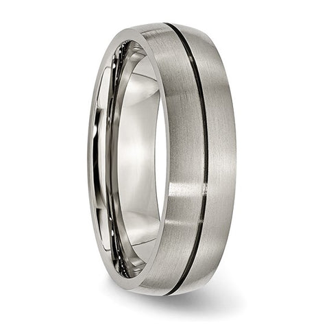 18K Yellow Gold PVD Titanium & Carbon Fiber 6 mm Half Round Band