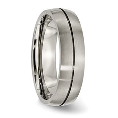 Titanium Satin Grooved 6mm Wedding Band