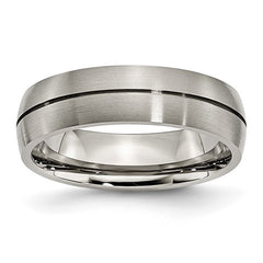 Titanium Satin Grooved 6mm Wedding Band
