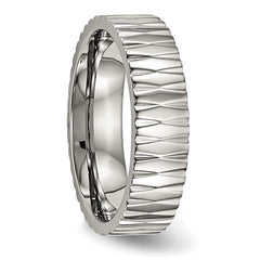 Titanium Polished and Textured 6mm Wedding Band