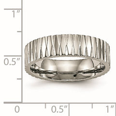 Titanium Polished and Textured 6mm Wedding Band