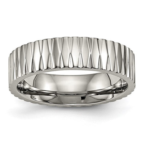 18K Yellow Gold PVD Titanium & Carbon Fiber 6 mm Half Round Band