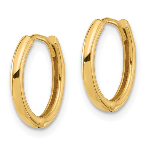14K Gold Polished Mini Hinged Hoop Earrings