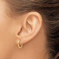 14K Gold Polished Mini Hinged Hoop Earrings