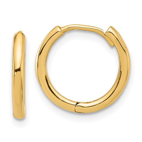 14K Gold Polished Mini Hinged Hoop Earrings