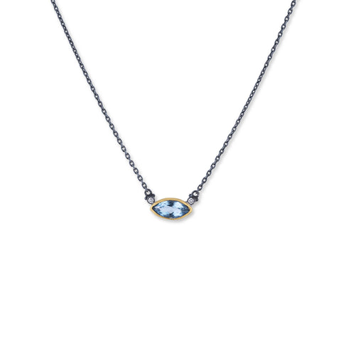 Comet Necklace with Blue Topaz