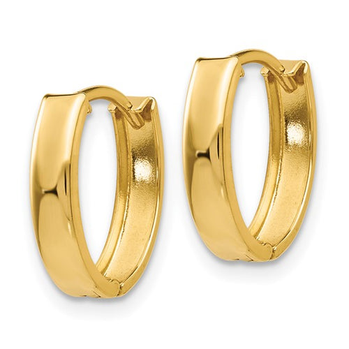 14k Gold 3 mm Hinged Hoop Earrings
