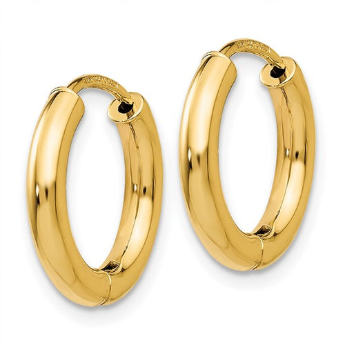 14K Gold Polished Hoop Earrings