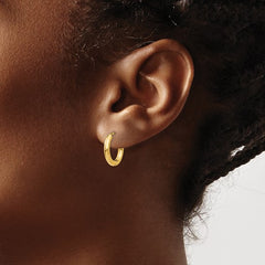 14K Gold Polished Hoop Earrings