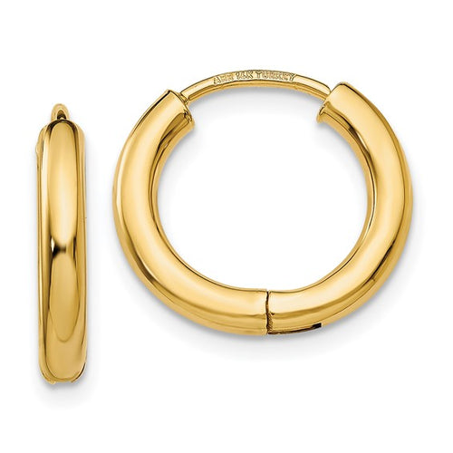 14K Gold Polished Hoop Earrings