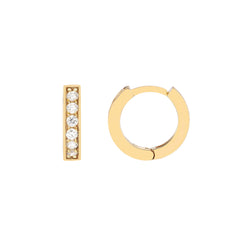 1/8tcw Diamond 10mm Huggie Hoop Earrings