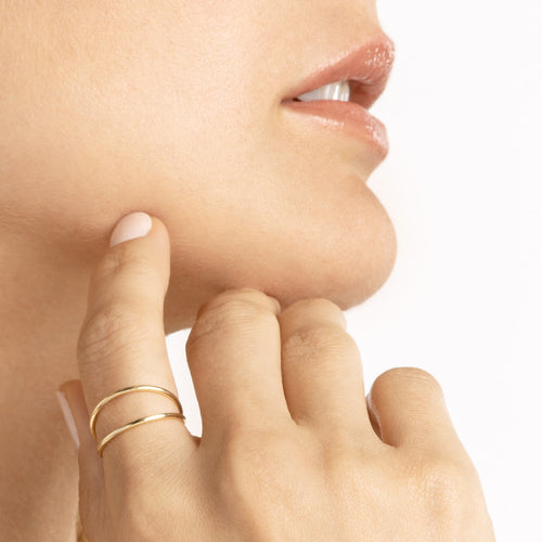 14K Gold Double Row Wire Ring