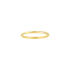14K Gold 5-Diamond Station Thin Band
