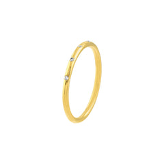 14K Gold 5-Diamond Station Thin Band