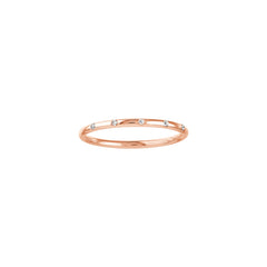 14K Gold 5-Diamond Station Thin Band
