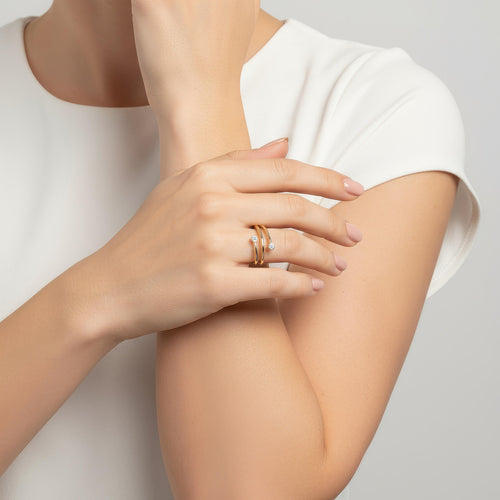 Diamond Wrap Around Bypass Ring