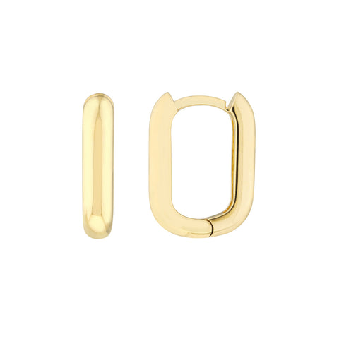 14K Gold Natural Emerald Bezel-set Stud Earrings