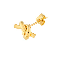 14K Gold 2mm Tube Love Knot Earrings