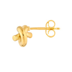 14K Gold 2mm Tube Love Knot Earrings