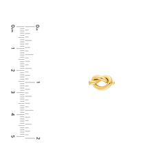 14K Gold 2mm Tube Love Knot Earrings