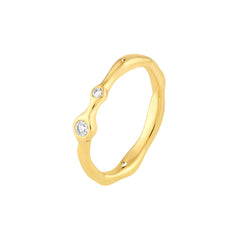 Diamond Duo Organic Ring | 1/10 CTW Bezel-Set Diamond