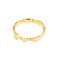 Diamond Duo Organic Ring | 1/10 CTW Bezel-Set Diamond