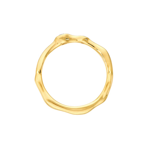Diamond Duo Organic Ring | 1/10 CTW Bezel-Set Diamond
