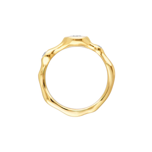 Diamond Trio Organic Ring | 1/3 CTW Bezel-Set Diamonds