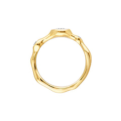 Diamond Trio Organic Ring | 1/3 CTW Bezel-Set Diamonds