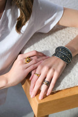 Twist Ring in 24K Fusion Gold & Oxidized Silver