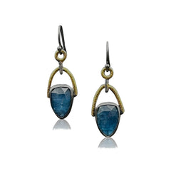 Rose-cut Teal Kyanite Drops