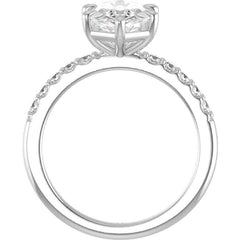 2.14 CT Dutch Marquise Lab Grown Diamond Platinum Accent Diamond Ring Mounting - Custom