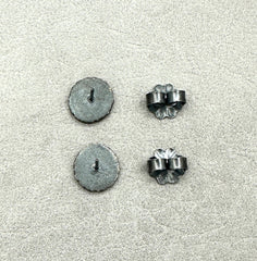 Tiny Redwood Studs: Sparkling Tree Slice Diamond Earrings