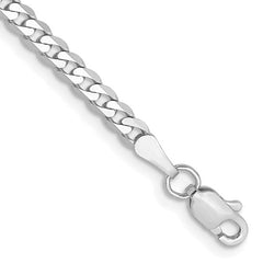 14K Gold 2.9mm Flat Beveled Curb Chain Necklace with Lobster Clasp