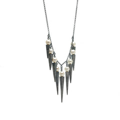 Sterling Silver Waterfall Necklace with Freshwater Pearls
