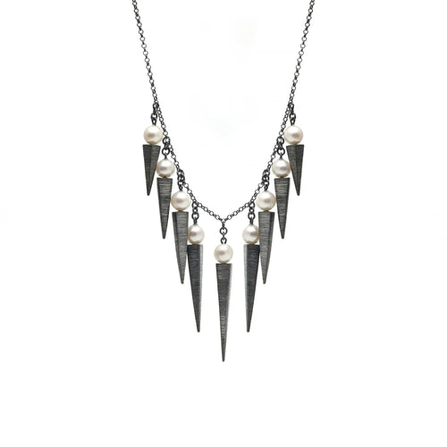 Sterling Silver Waterfall Necklace with Freshwater Pearls