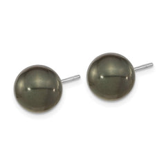 Black Tahitian Pearl Stud Earrings 10-11mm