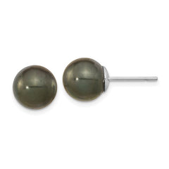 Black Tahitian Pearl Stud Earrings 10-11mm