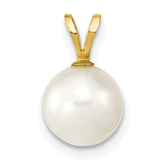 Akoya Cultured Pearl Pendant with 14K Gold Box Chain