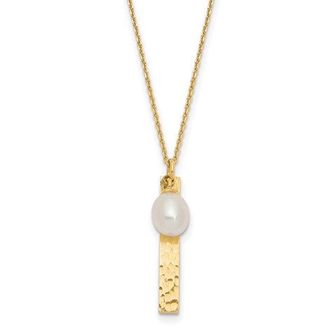 18k Gold Round Freshwater Pearl Pendant