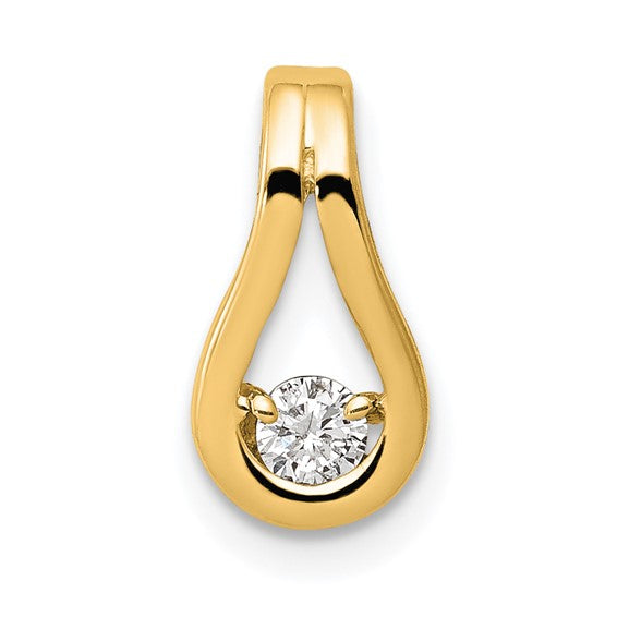 14k Gold Diamond Teardrop Chain Slides