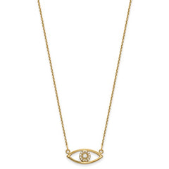 Diamond Evil Eye Necklace | 14K Gold 18 Inch