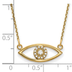 Diamond Evil Eye Necklace | 14K Gold 18 Inch