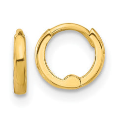 14k Gold 1.45 x 7.5 MM Hinged Huggie Hoop Earrings